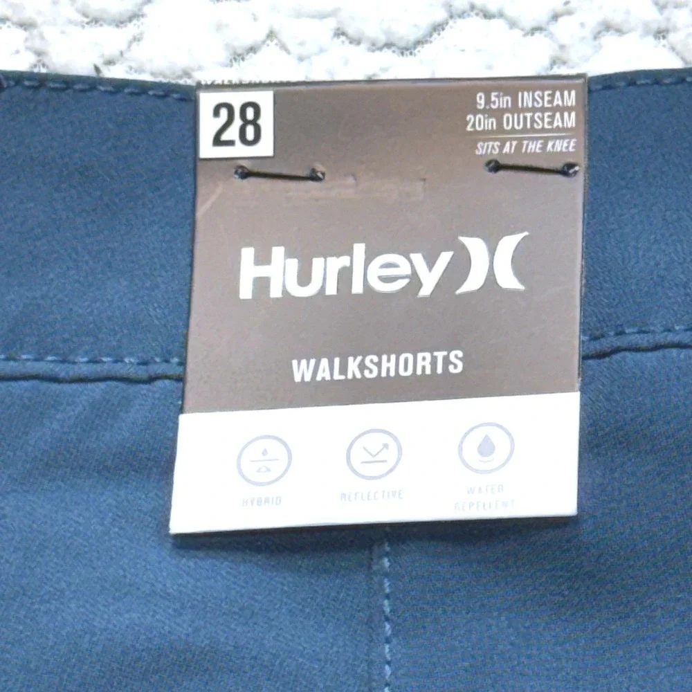 Hurley Walkshorts Men's‎ 28 Black Hybrid 4-Way Stretch Water Repellent NWT